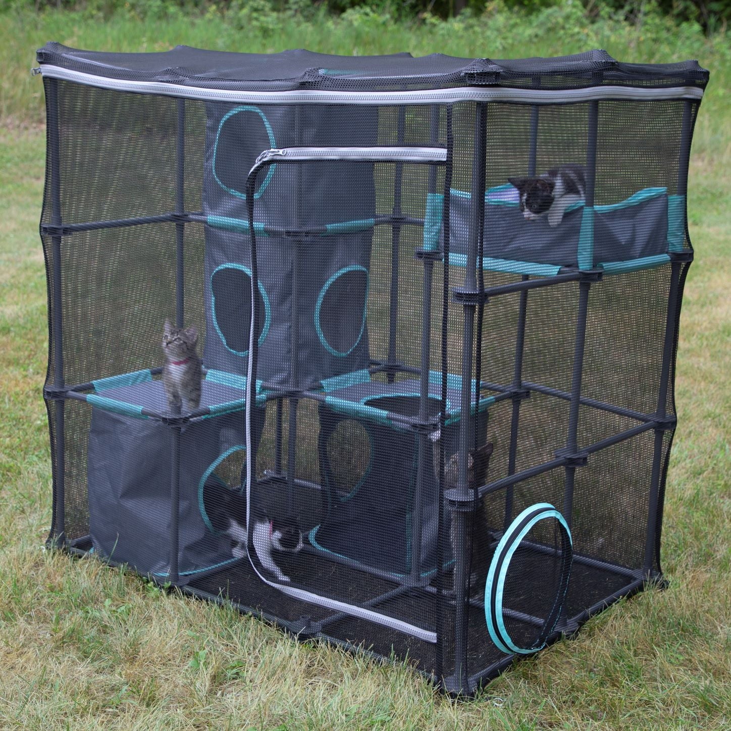 , Cat Toys, Outdoor Mega Kit Cat Furniture, Black, O/S