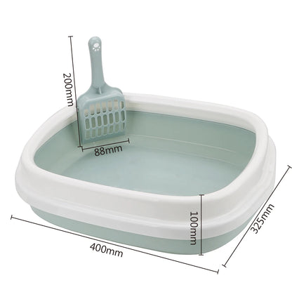 Cat Litter Box Pet Toilet Bedpan Kitten Dog Tray with Scoop 1 Set Excrement Training Sand Boxes Anti-Splash